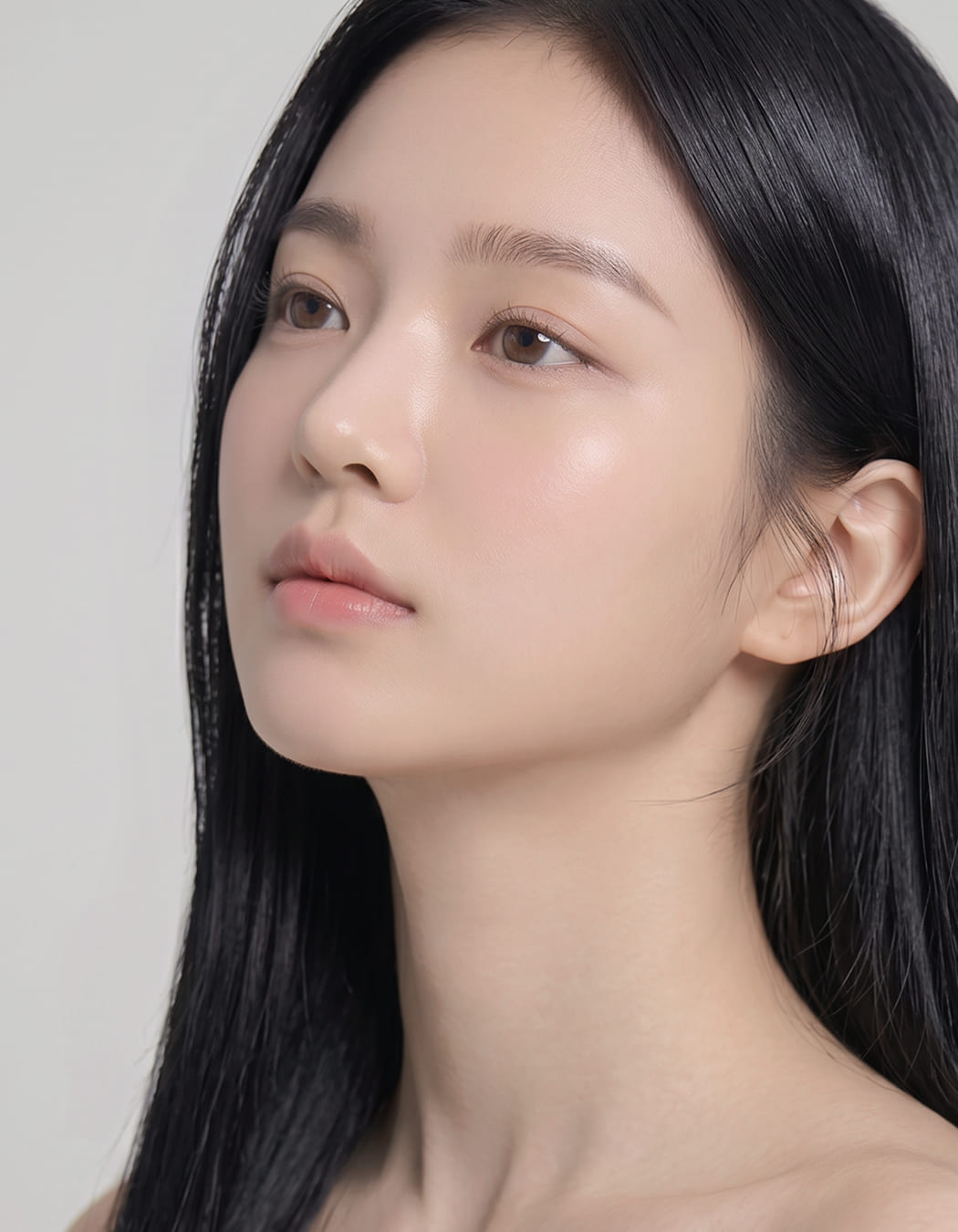 비염 코성형 후 자연스러운 코 라인을 보여주는 여성 옆얼굴
